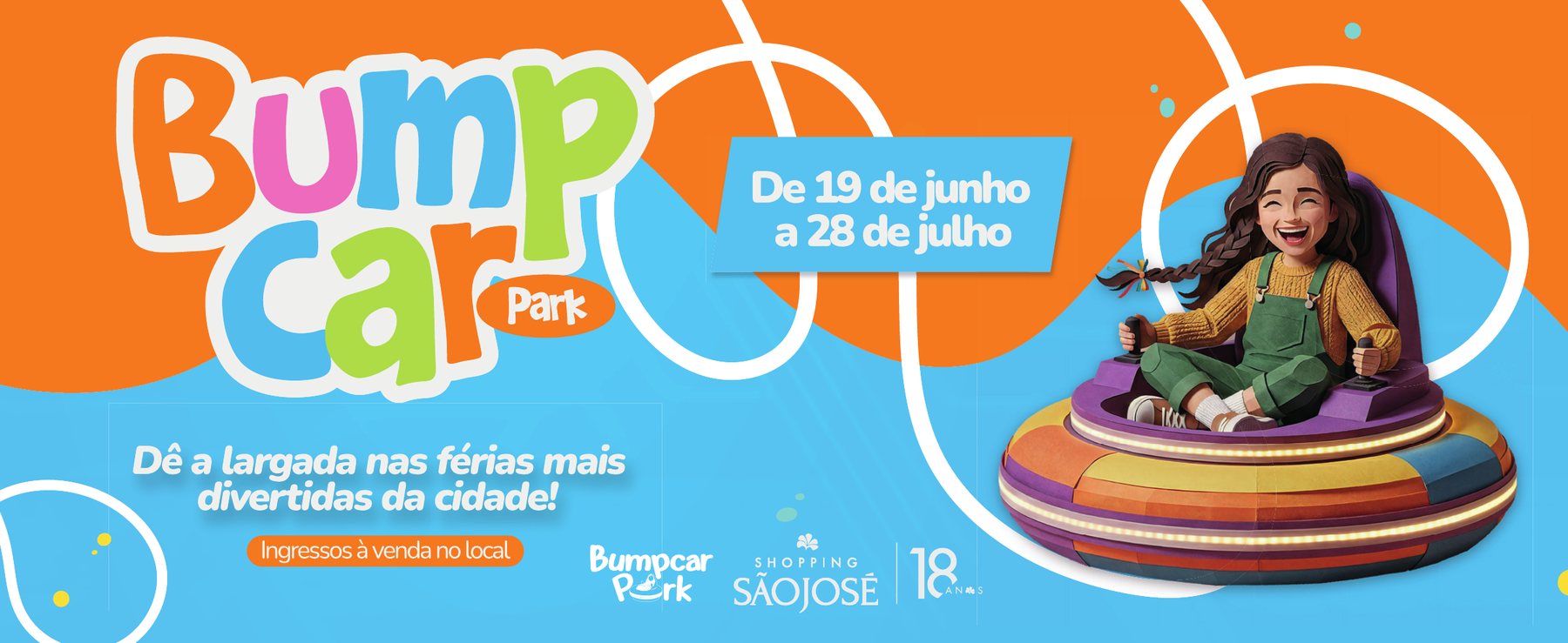 Painel das escadas fixas do Bumpcar Park