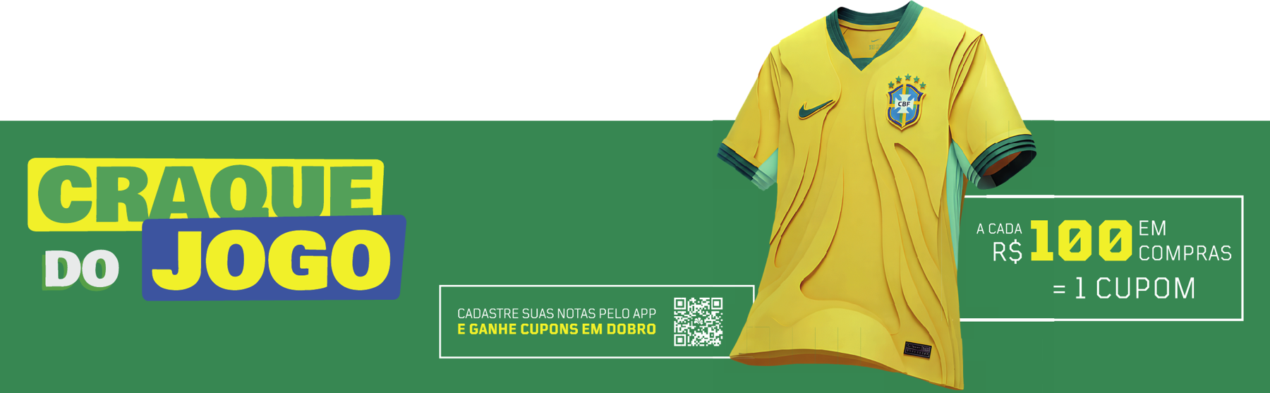 Faixa inferior do elevador com a camisa da Seleção